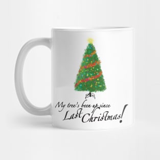 My tree has been up since last Christmas! Mug